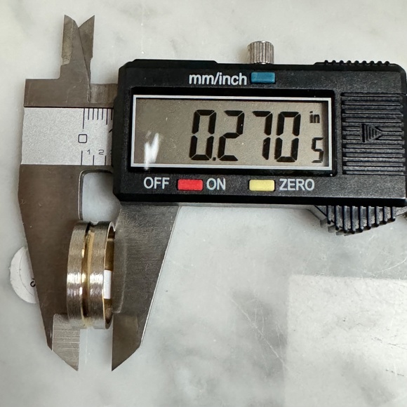 (New) Stainless Steel Two-Tone Flat with Center Accent Groove Ring Size 8.5 - Picture 7 of 7